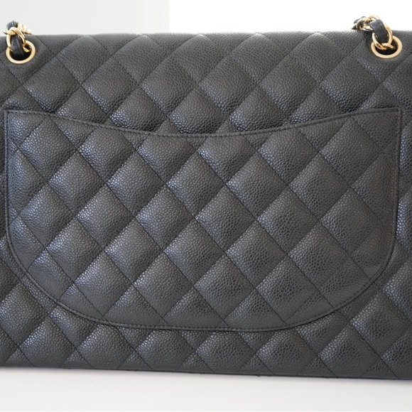 Chanel Double Flap Maxi in Black Caviar with Gold Hardware - Picture 4 of 12